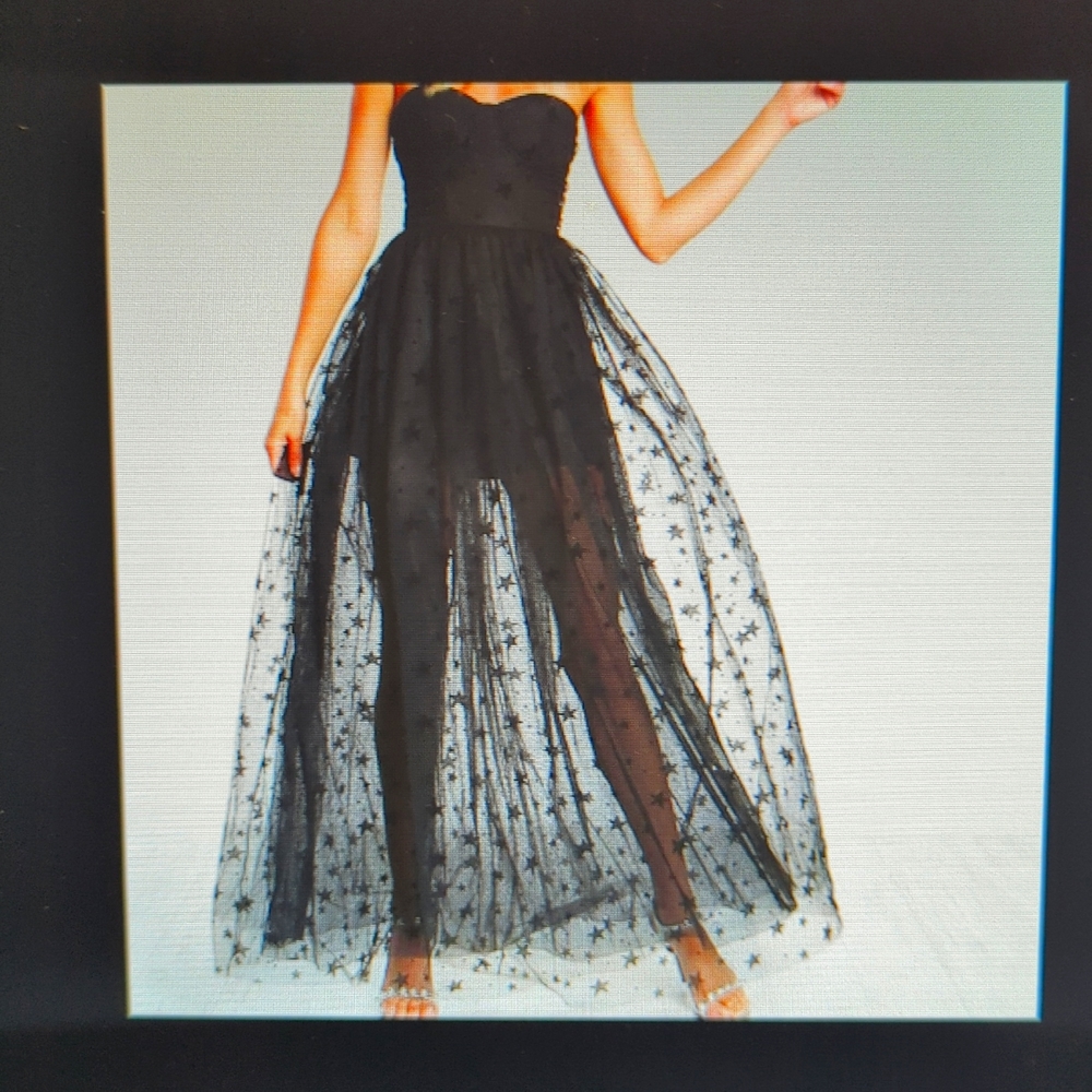 Strapless Sheer Romper/Gown